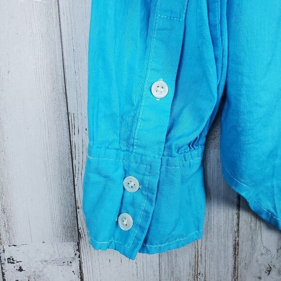 J.Crew Button Pullover Top Blue Size O XS - Picture 7 of 7